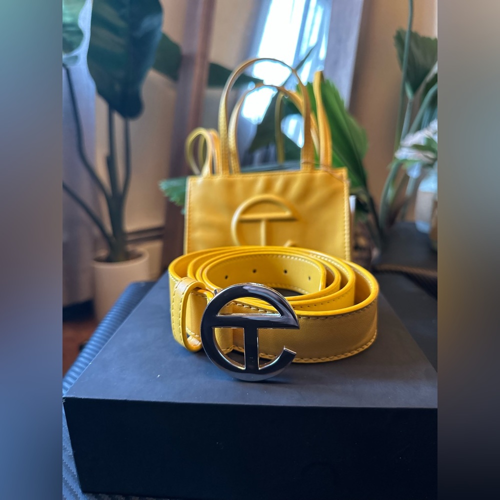 Telfar Yellow belt and bag bundle